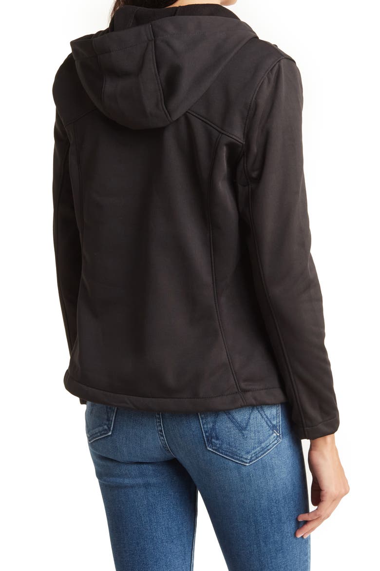Alyce Waterproof Softshell Hooded Jacket, Alternate, color, BLACK