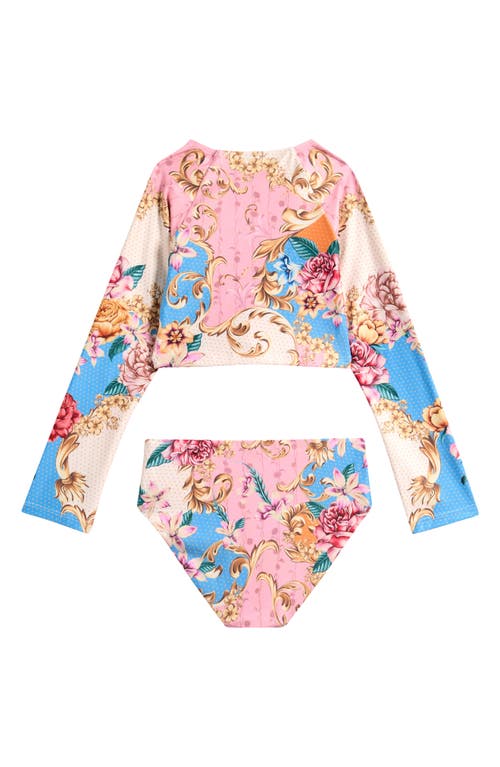 AGUA BENDITA AGUA BENDITA KIDS' BLUSH CARAMEL LONG SLEEVE TWO-PIECE SWIMSUIT 