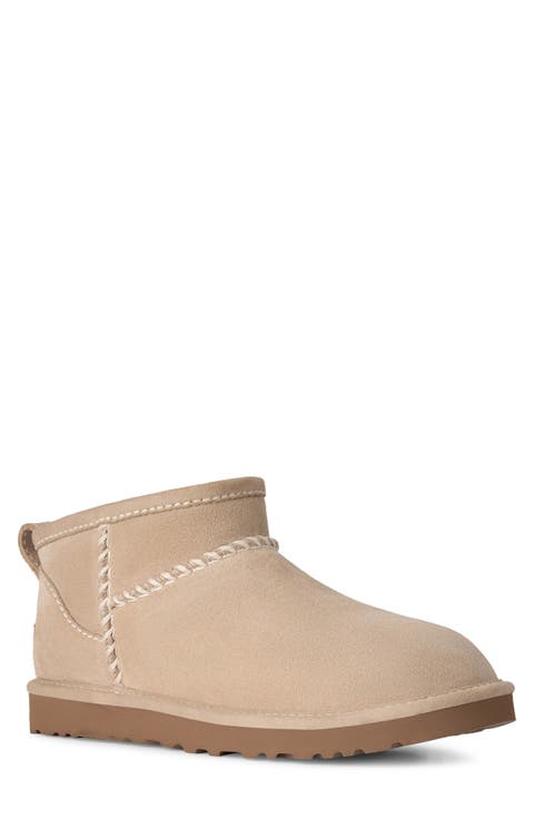 Classic Ultra Mini Stitched Genuine Shearling Boot