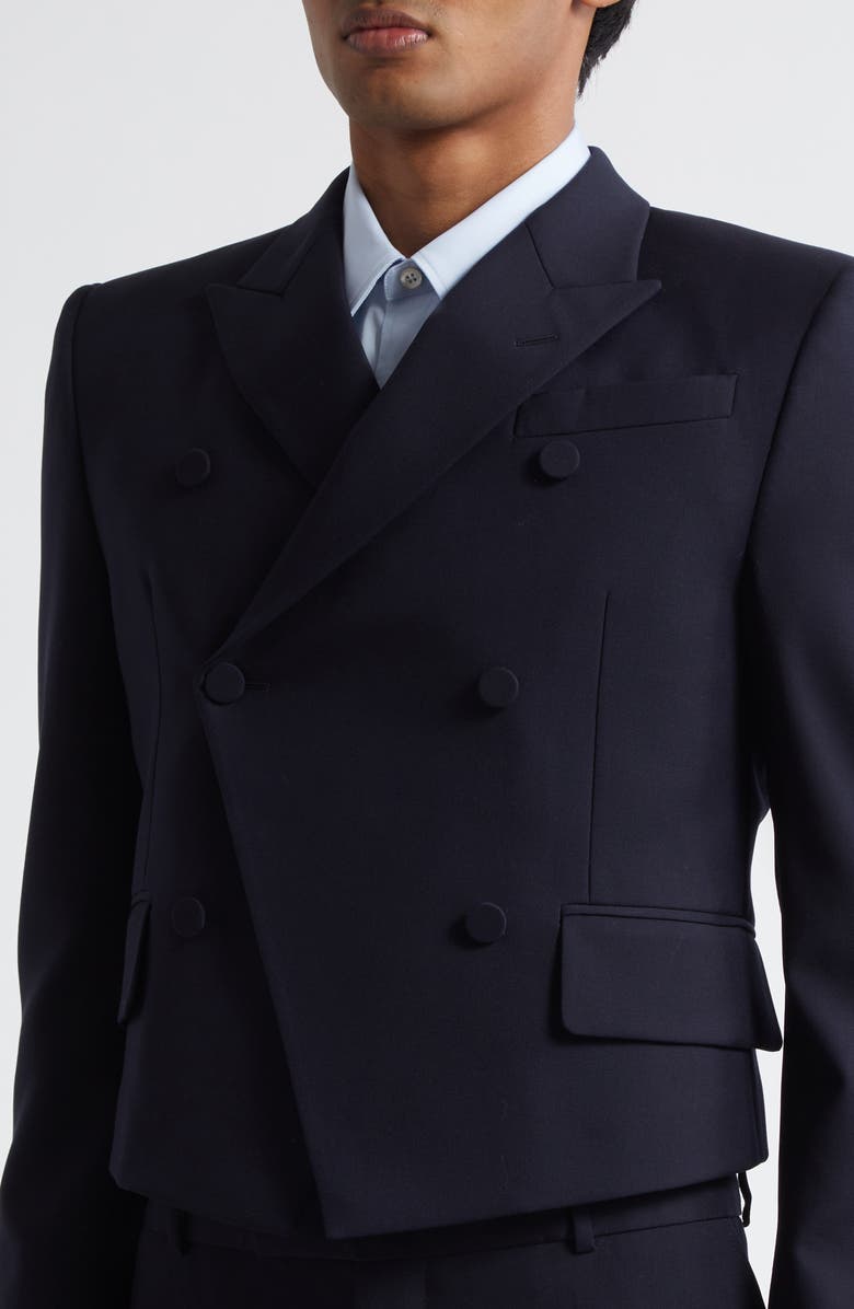 McQueen Shrunken Wool Blazer, Alternate, color, Navy