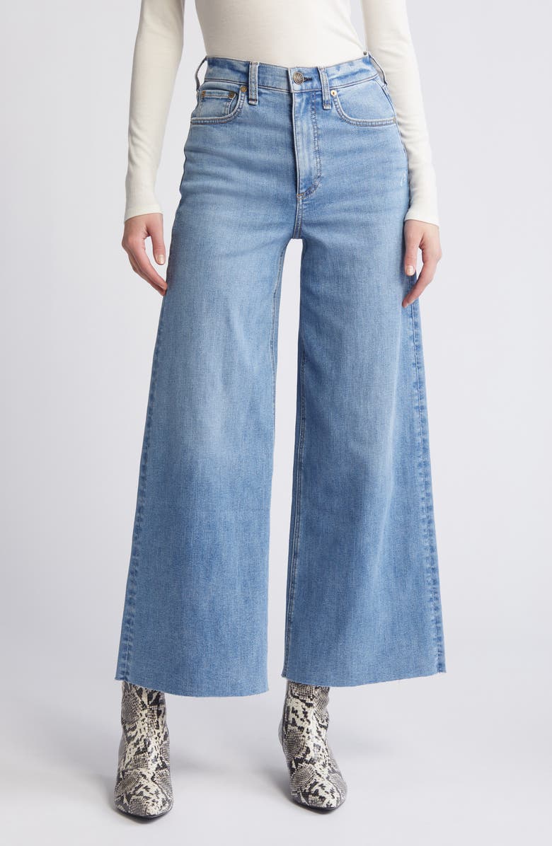 rag & bone Flexi Sofie Raw Hem High Waist Wide Leg Jeans, Main, color, Monterosso