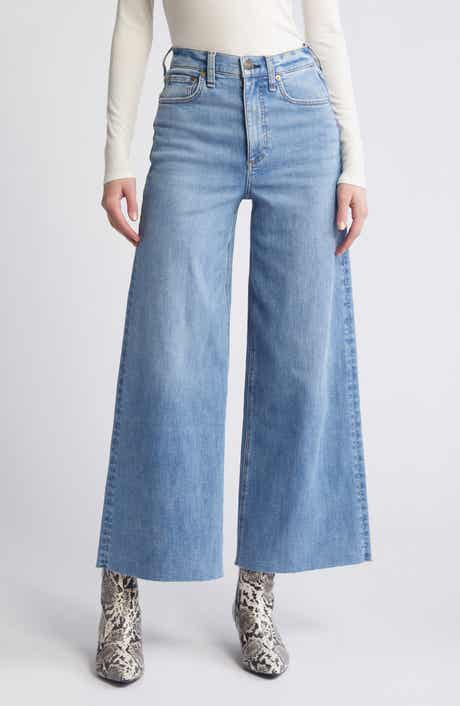 rag & bone Flexi Sofie Raw Hem High Waist Wide Leg Jeans