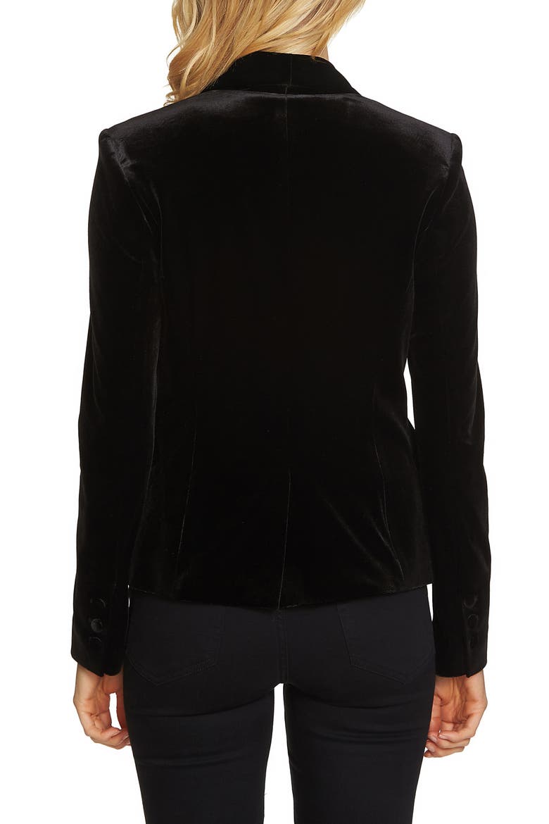 Velvet Tuxedo Blazer, Alternate, color, RICH BLACK