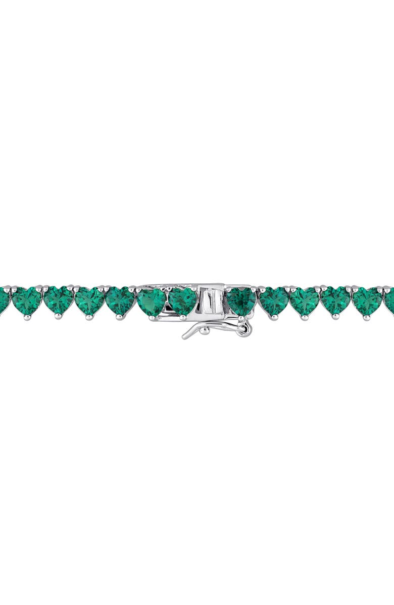 Julianna B. Lab-Created Emerald Heart Tennis Necklace, Alternate, color, Emerald