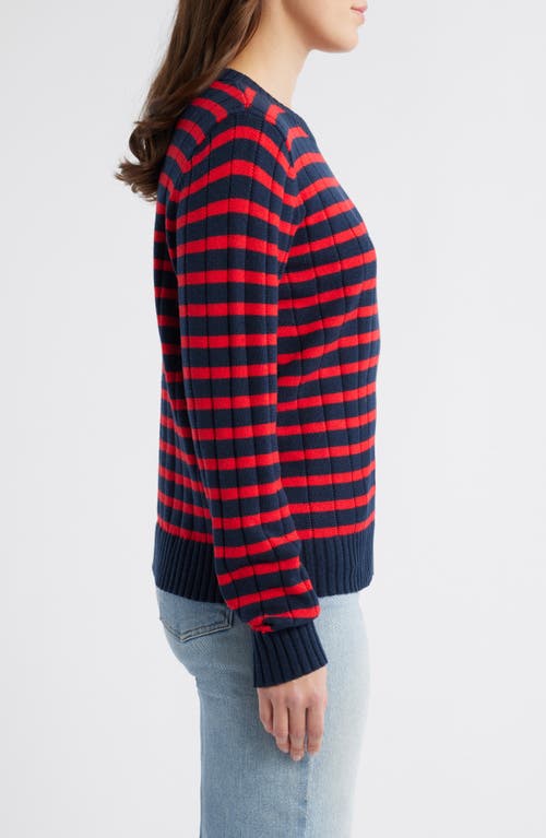 CASLON CASLON® STRIPE CREWNECK RIB SWEATER 