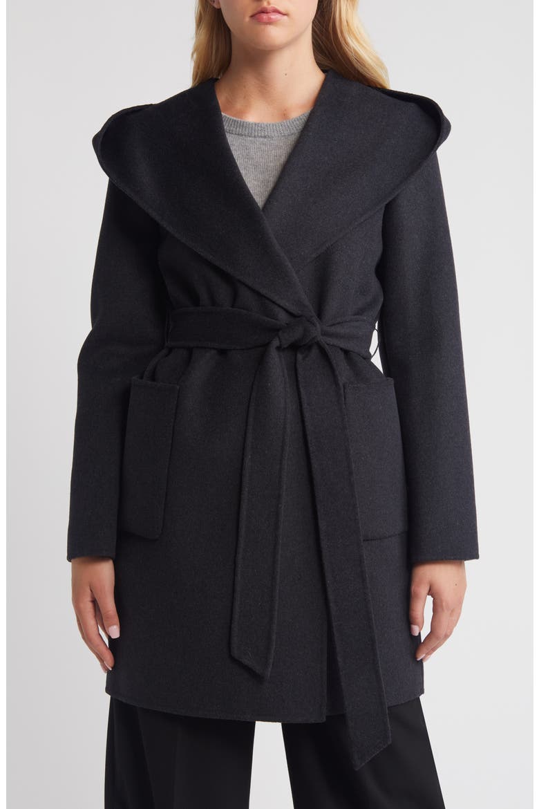 Hooded Wrap Coat, Main, color, CHARCOAL