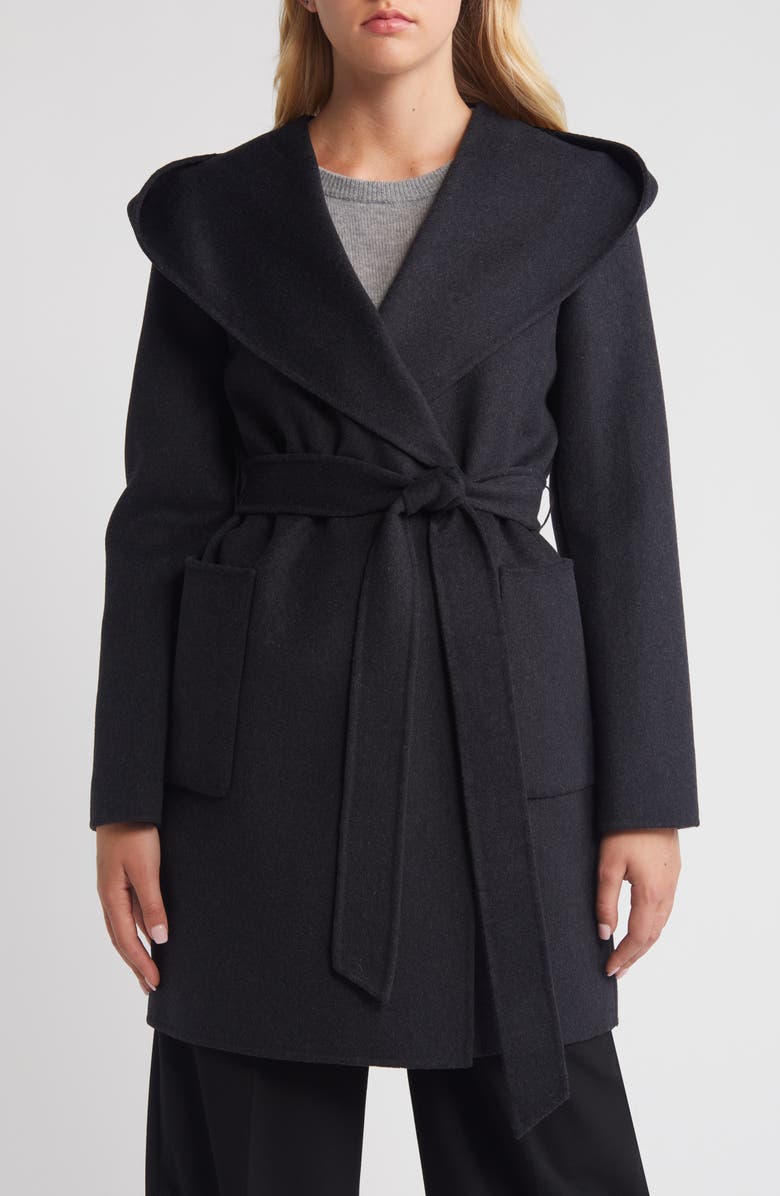 BCBGMAXAZRIA Hooded Wrap Coat, Main, color, 