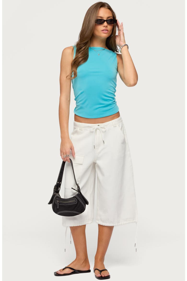 Rondah Twisted Backless Tank, Alternate, color, AQUA