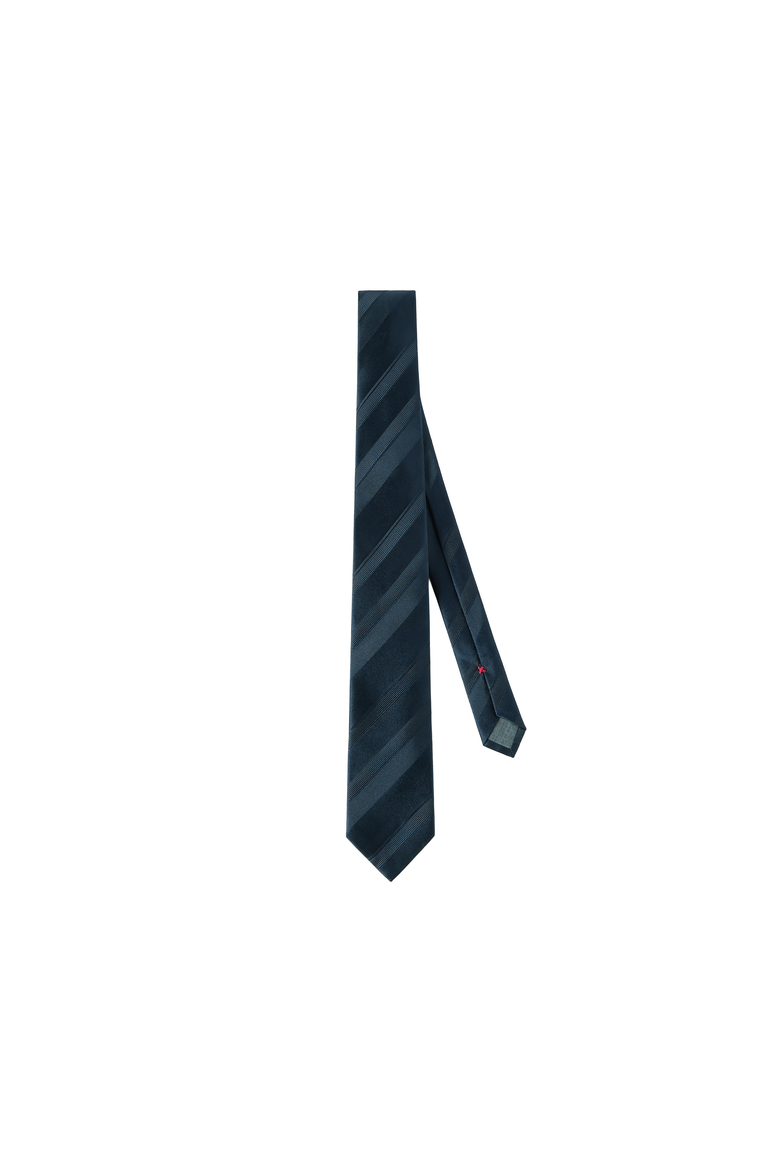 Regimental stripe silk tie, Alternate, color, Navy Blue