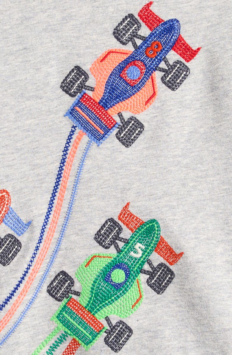 Mini Boden Kids' Superstitch Long Sleeve T-Shirt, Alternate, color, Racing Cars