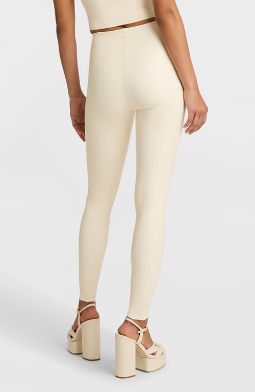 Commando Control Top Faux Leather Leggings In Ivory