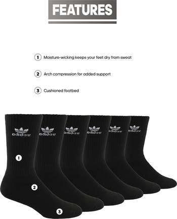 Originals Trefoil 6-Pack Crew Socks