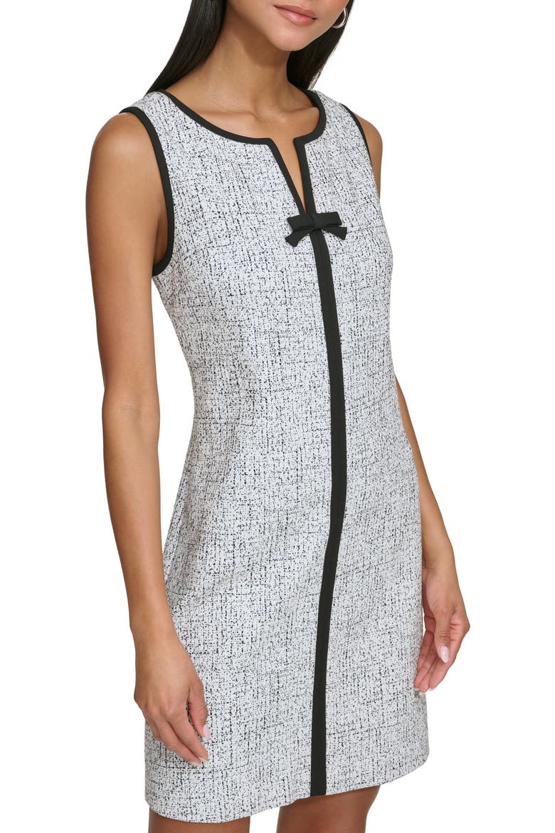 Scuba Crepe Shift Dress, Alternate, color, SOFT WHITE BLACK