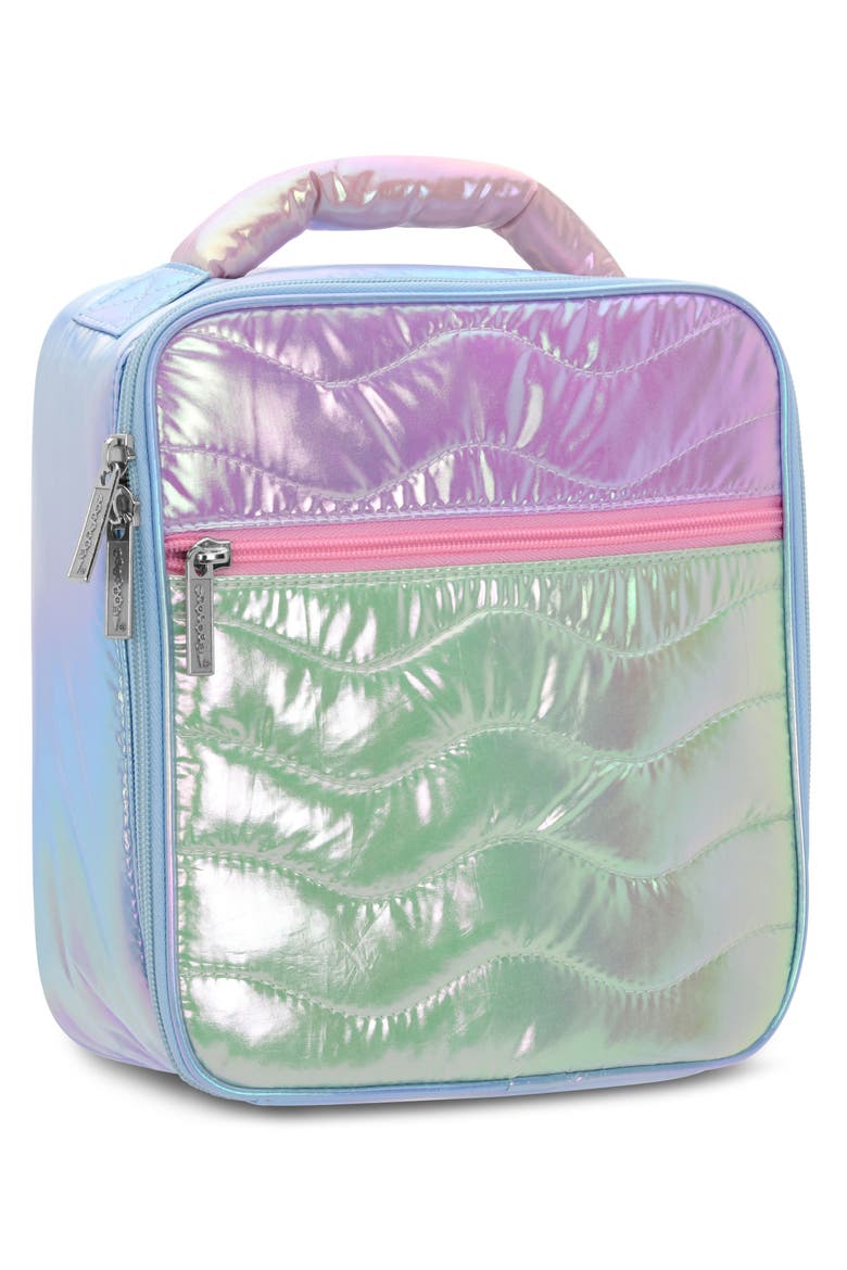 Kids' Quilted Colorblock Lunch Tote, Alternate, color, GREEN MULTI