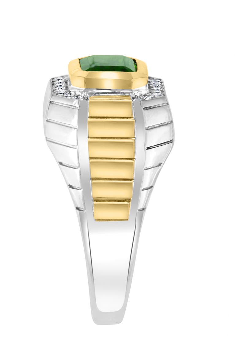 Diamond & Chrome Diopside Statement Ring in Sterling Silver, Alternate, color, Green