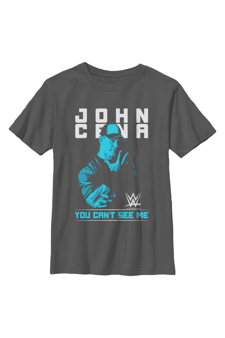 Boy's WWE John Cena You Can't See Me Blue  Graphic T-Shirt, Main, color, Charcoal