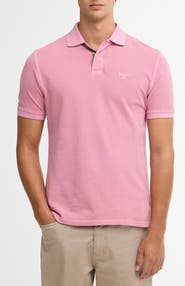 Barbour Tailored Fit Tartan Placket Cotton Piqué Polo