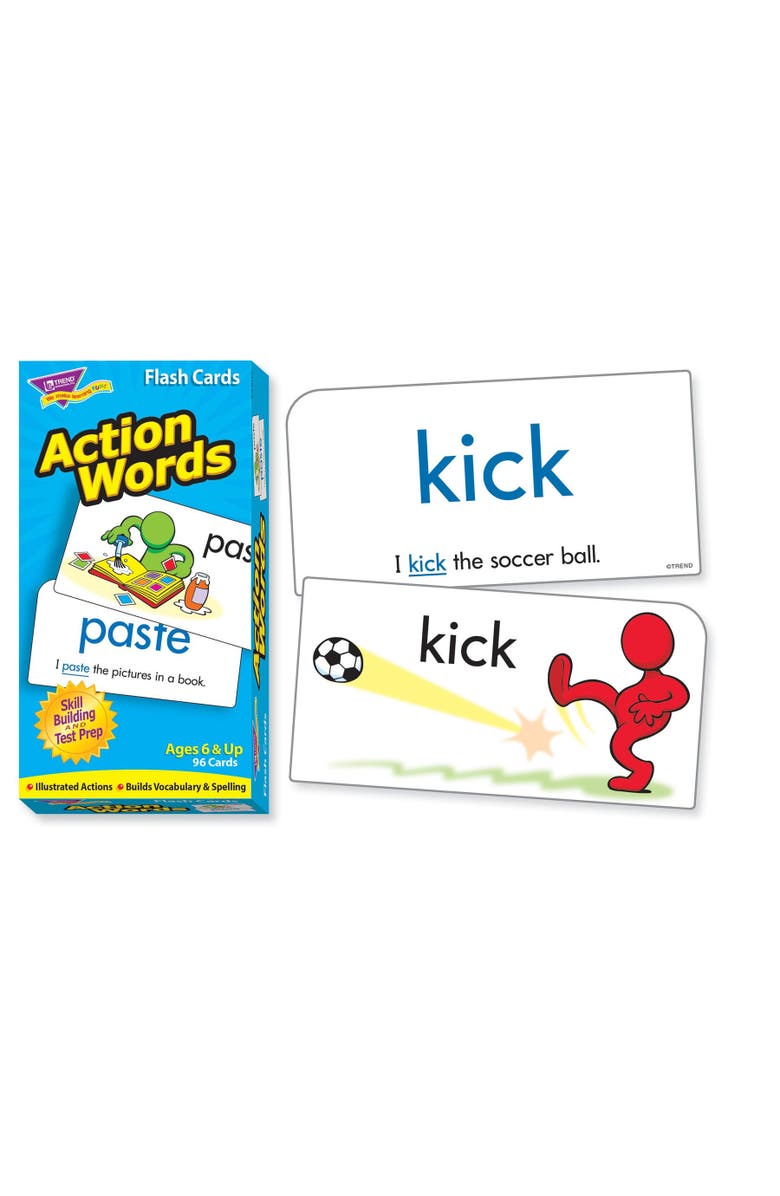 TREND Enterprises Action Words Skill Drill Flash Cards, Alternate, color, Multicolored