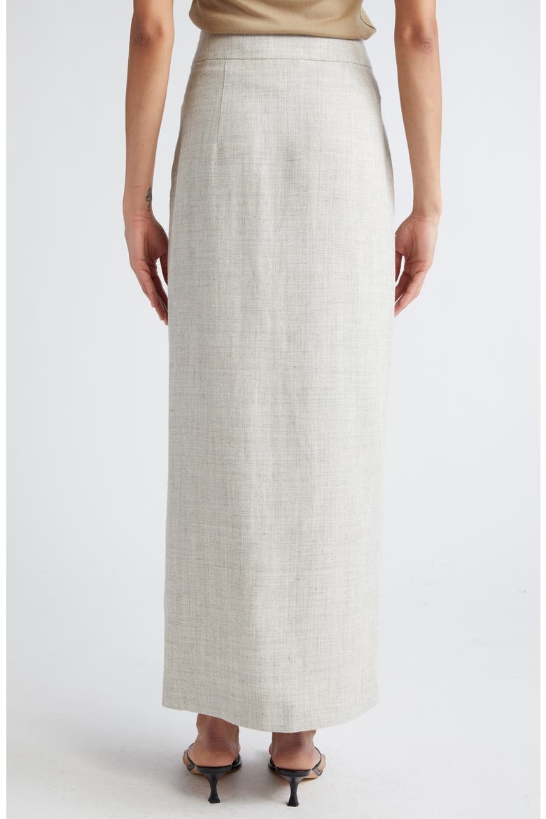 Overlap Asymmetric Slub Maxi Skirt, Alternate, color, STONE MELANGE