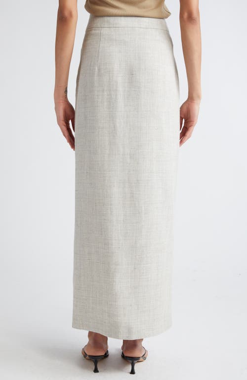 Rohe Overlap Asymmetric Slub Maxi Skirt In Stone Melange