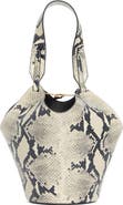 Khaite Mini Lotus Snakeskin Embossed Leather Tote Bag