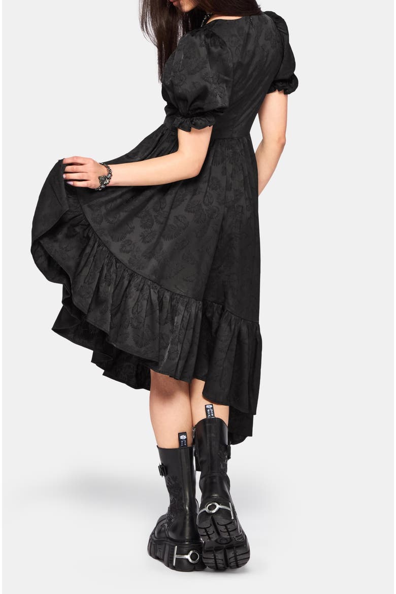 Elaria Jacquard Asymmetric Midaxi Dress, Alternate, color, Black