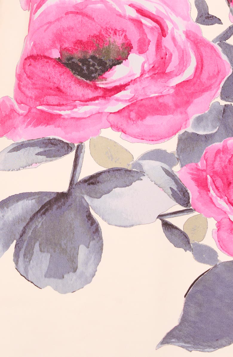 Ted Baker Leona Floral Print Long Sleeve Dress, Alternate, color, Vanilla Ice