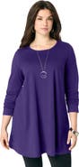 Roaman's Ultimate Long Sleeve Crewneck Swing Tunic