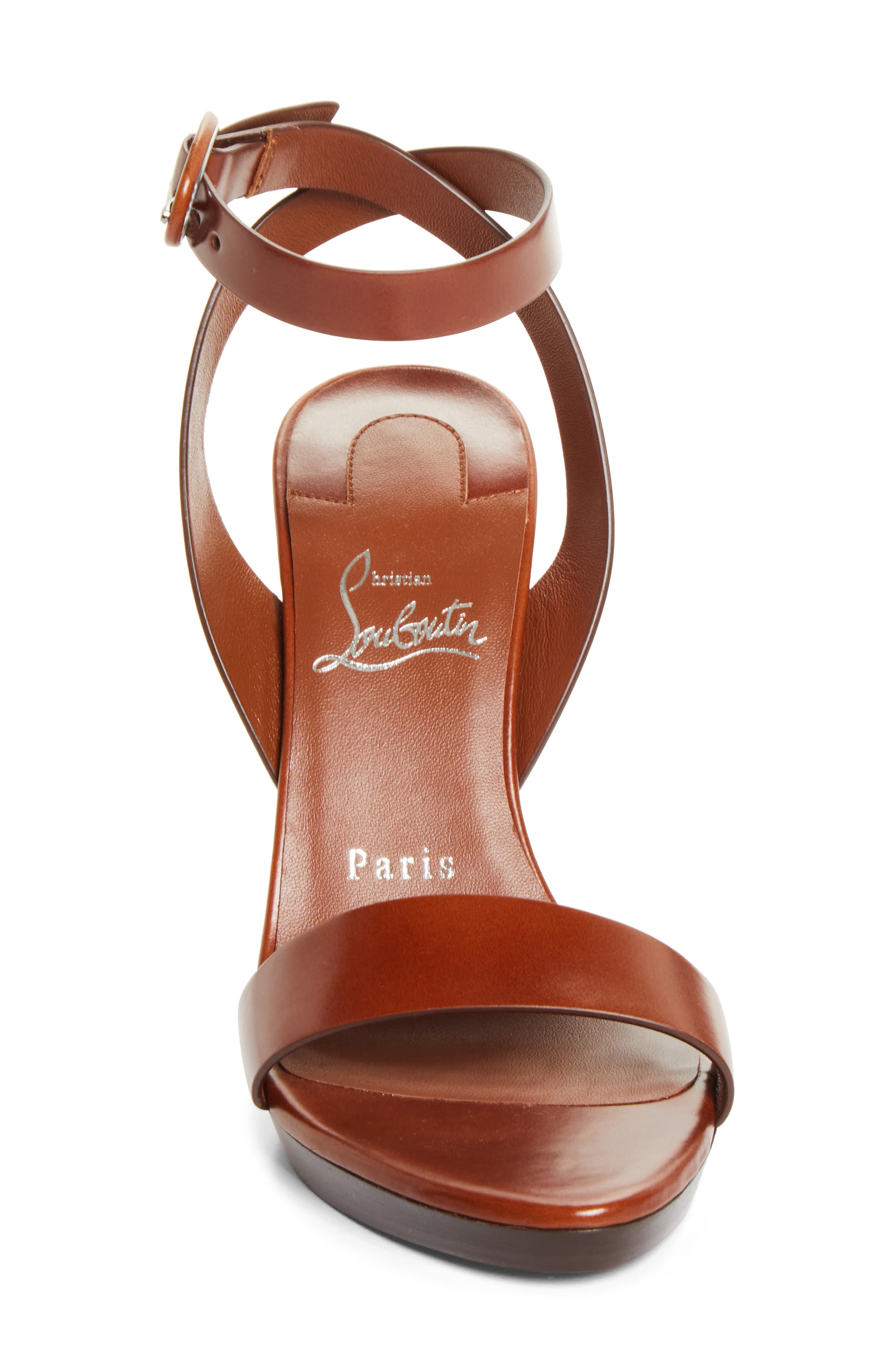 Fanny Sandal, Alternate, color, DARK CARMINE/ BROWN