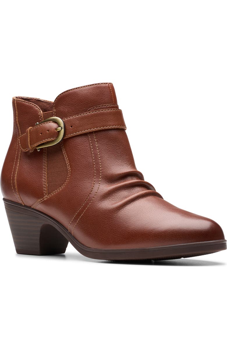 Clarks<sup>®</sup> Emily2 Opal Bootie, Main, color, Tan Leather