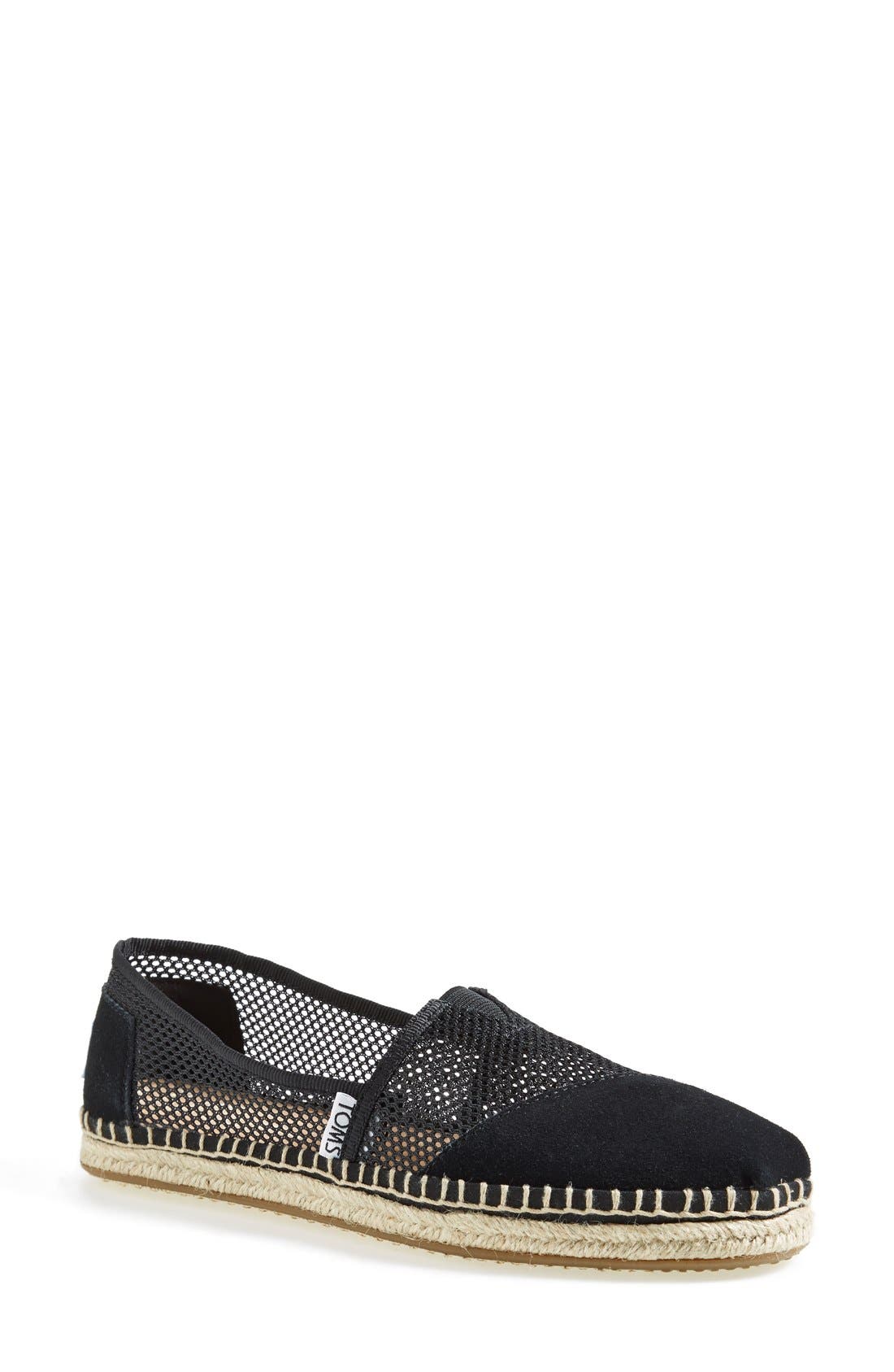'Classic' Mesh Slip-On, Main, color, BLACK