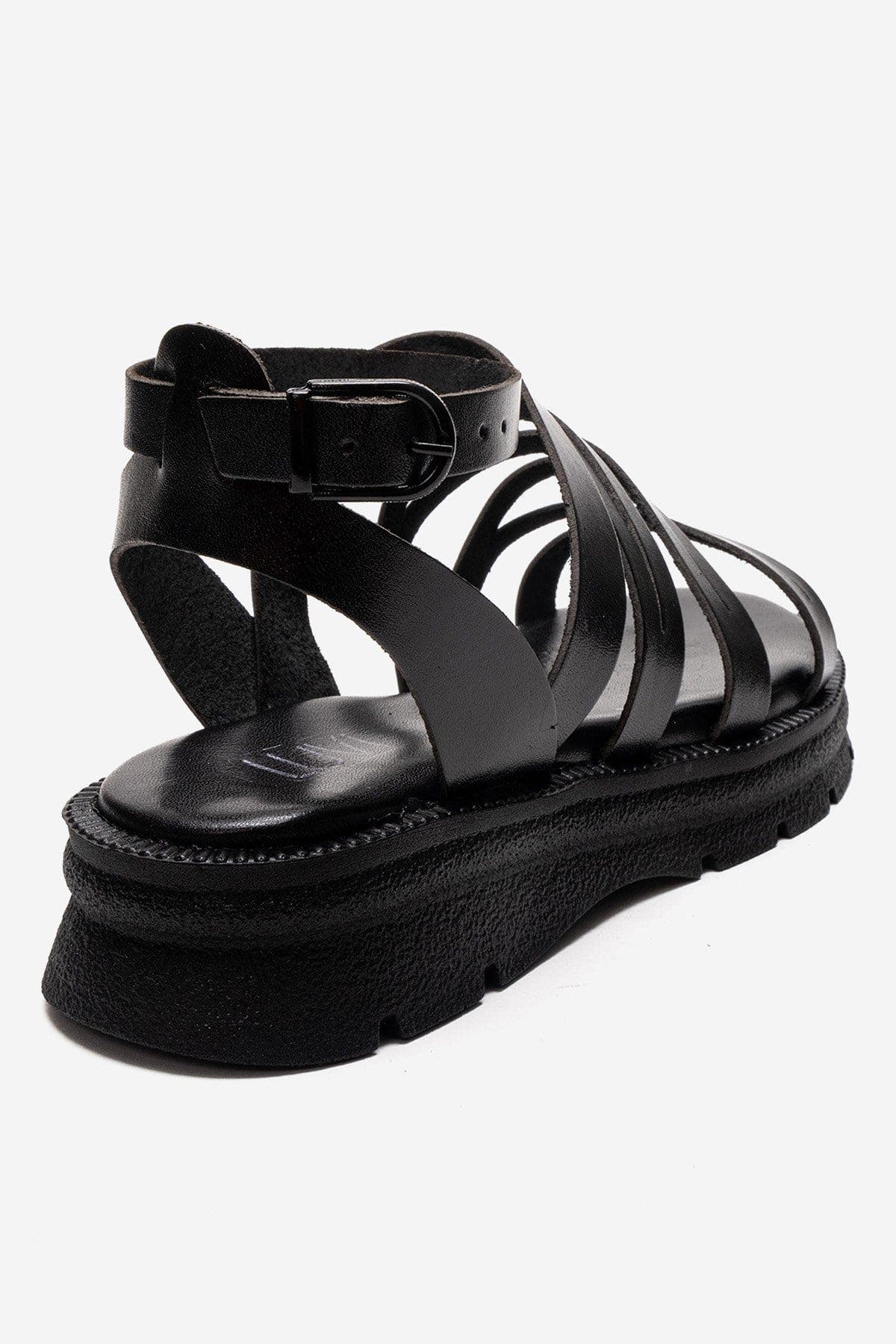 Forever & Always Shoes Pelsa Leather Multi Strap Sandal, Alternate, color, Black
