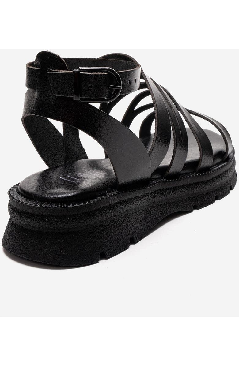 Forever & Always Shoes Pelsa Leather Multi Strap Sandal, Alternate, color, Black