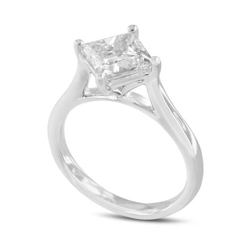 Elitsa 14K White Gold Princess Cut Lab Grown Diamond Solitaire Engagement Ring - 2.1 Ct