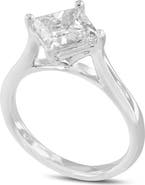 LuvMyJewelry Elitsa 14K White Gold Princess Cut Lab Grown Diamond Solitaire Engagement Ring - 2.1 Ct