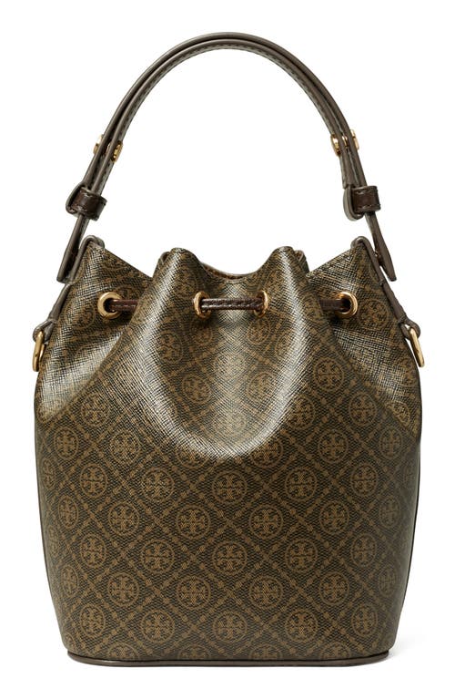 TORY BURCH TORY BURCH T MONOGRAM COATED CANVAS BUCKET BAG
