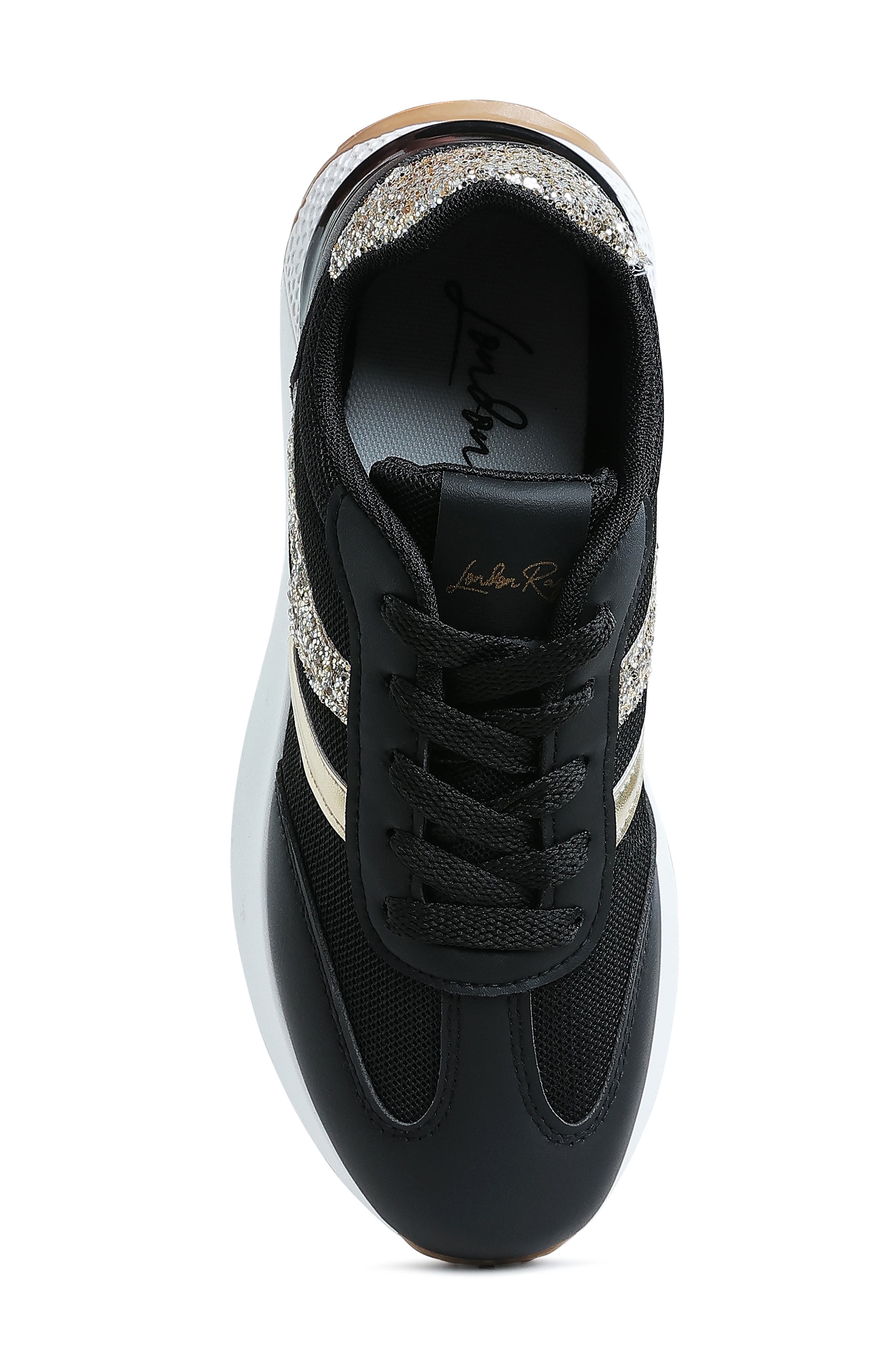 LONDON RAG Tapers Glitter Sneaker, Alternate, color, Black Gold