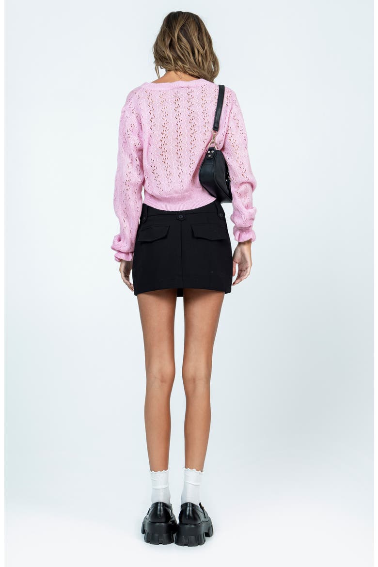 Lyric Open Stitch Crop Cardigan, Alternate, color, PINK