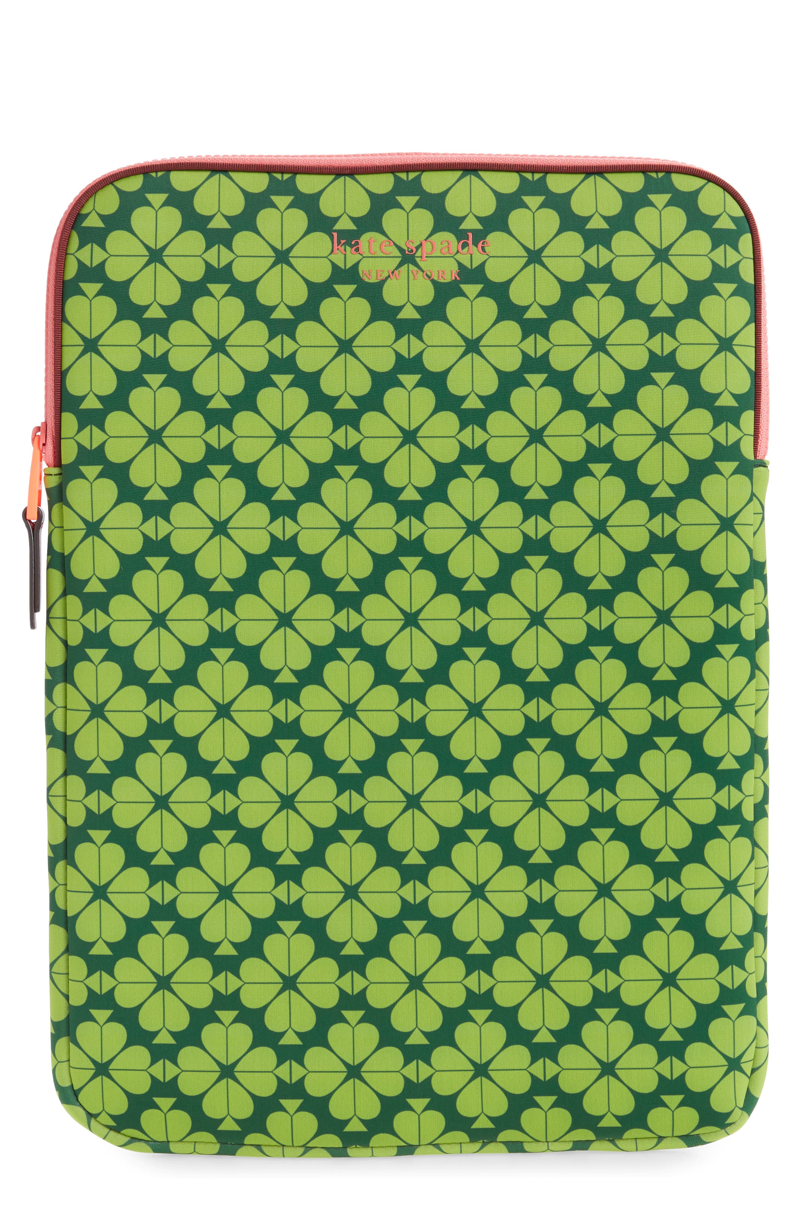 Kate Spade New York universal spade flower neoprene laptop sleeve, Main, color, 