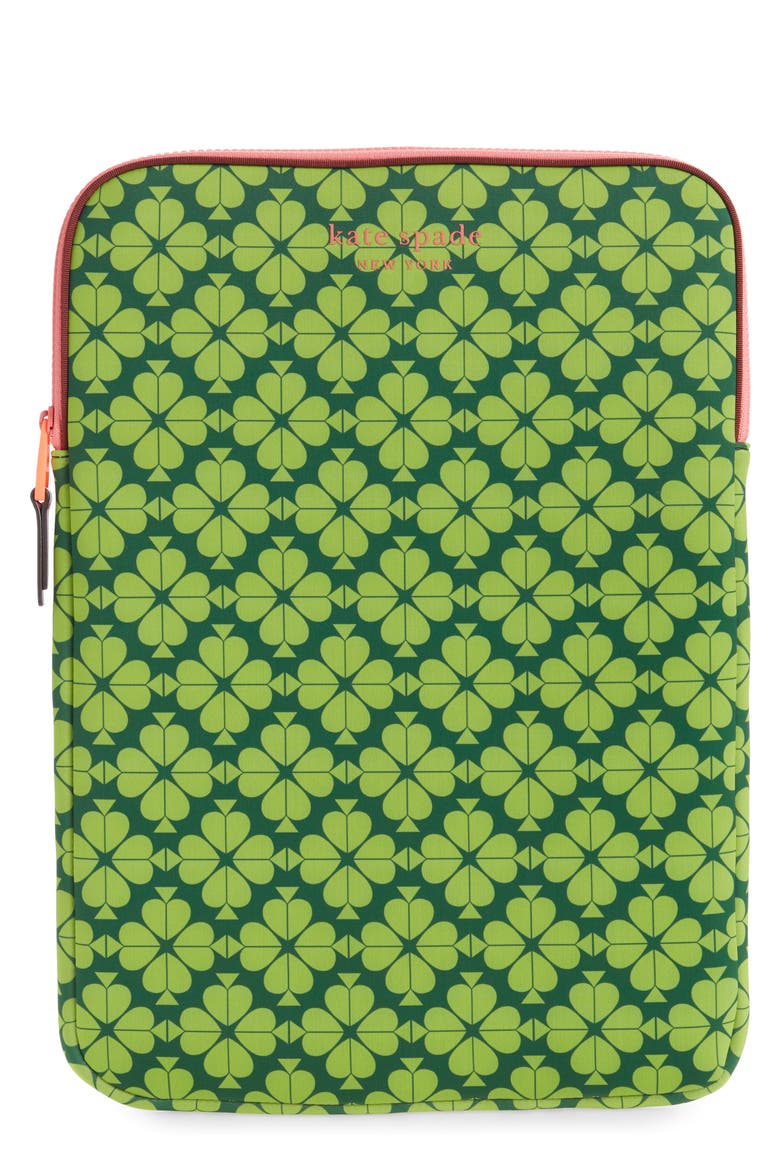 universal spade flower neoprene laptop sleeve, Main, color, LICHEN MULTI