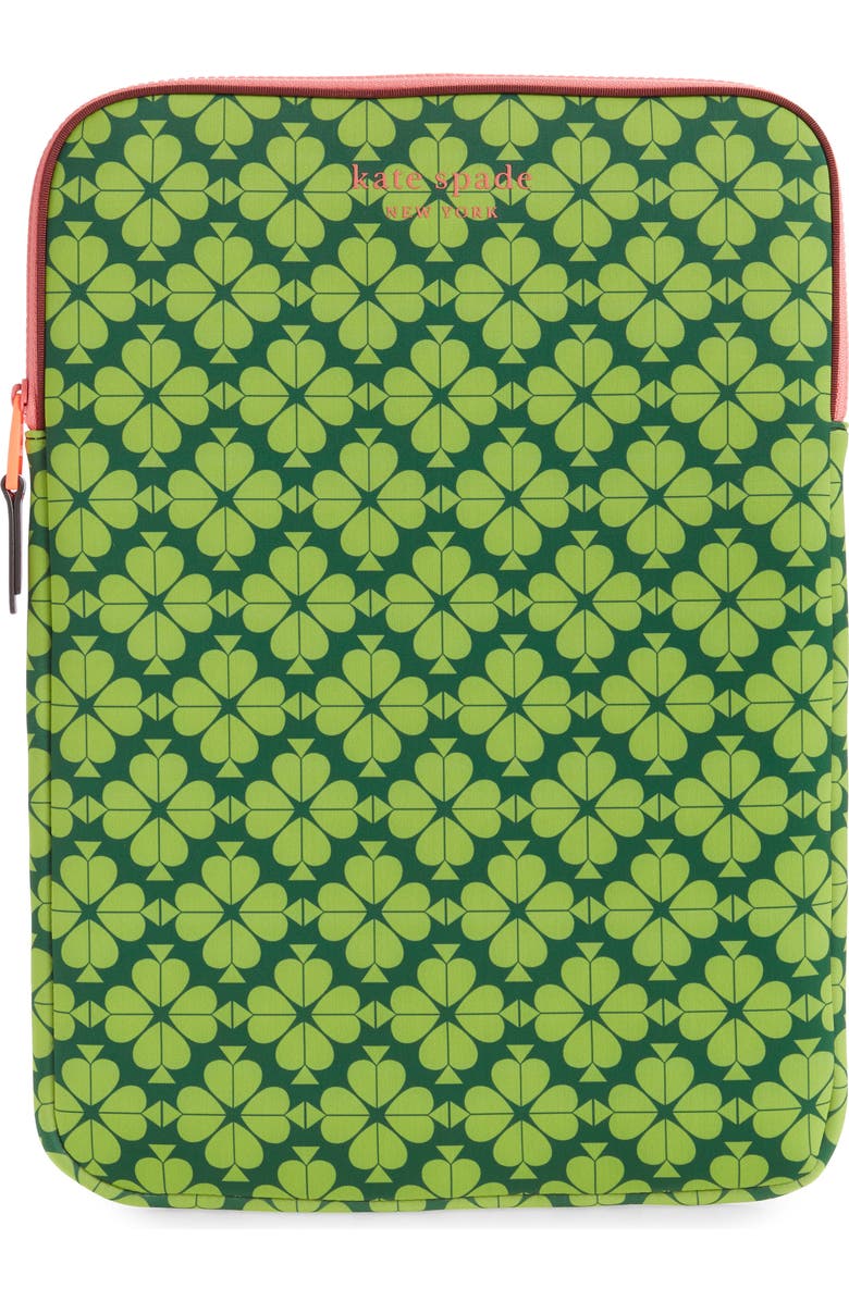 Kate Spade New York universal spade flower neoprene laptop sleeve, Main, color,