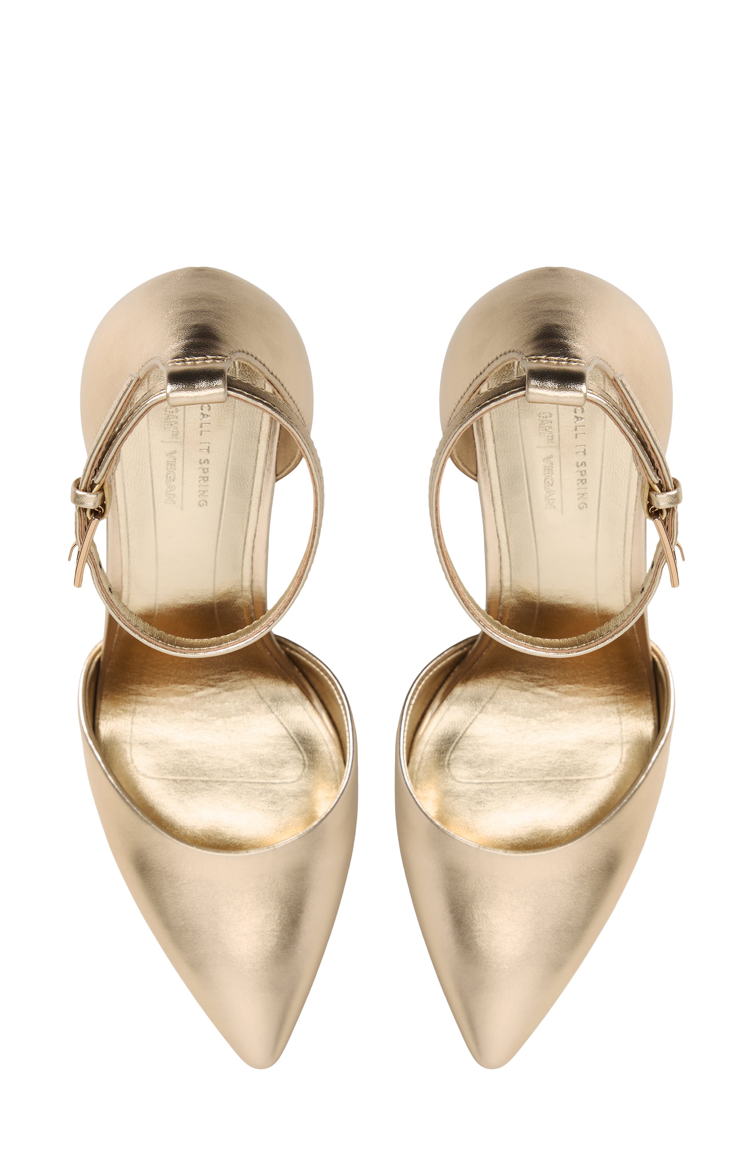 Kimmie Ankle Strap Pump, Alternate, color, GOLD