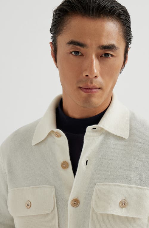 Brunello Cucinelli Wool And Cashmere Western Shirt In White
