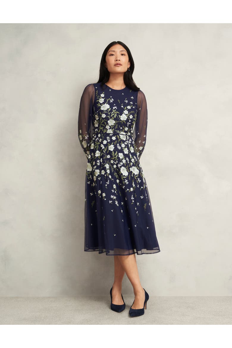 Lois Embroidered Dress, Main, color, Midnight Yellow