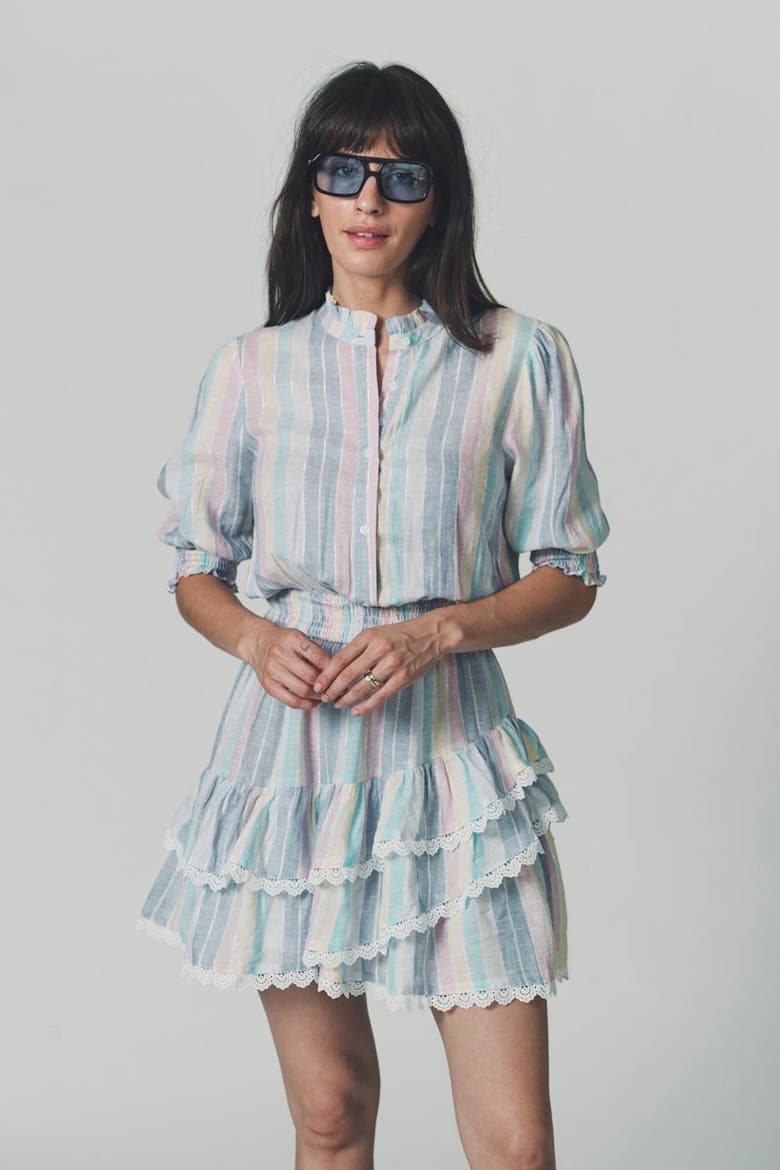 The Brigitte Dress, Alternate, color, Pastel Stripes
