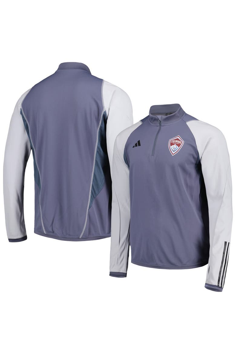 Men's adidas Gray Colorado Rapids 2023 On-Field AEROREADY Quarter-Zip Training Top, Main, color, Gray