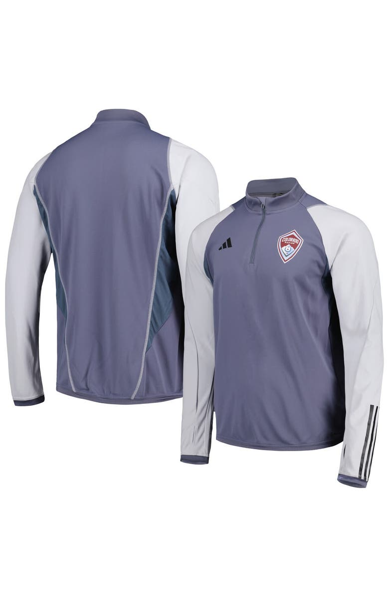 adidas Men's adidas Gray Colorado Rapids 2023 On-Field AEROREADY Quarter-Zip Training Top, Main, color, 