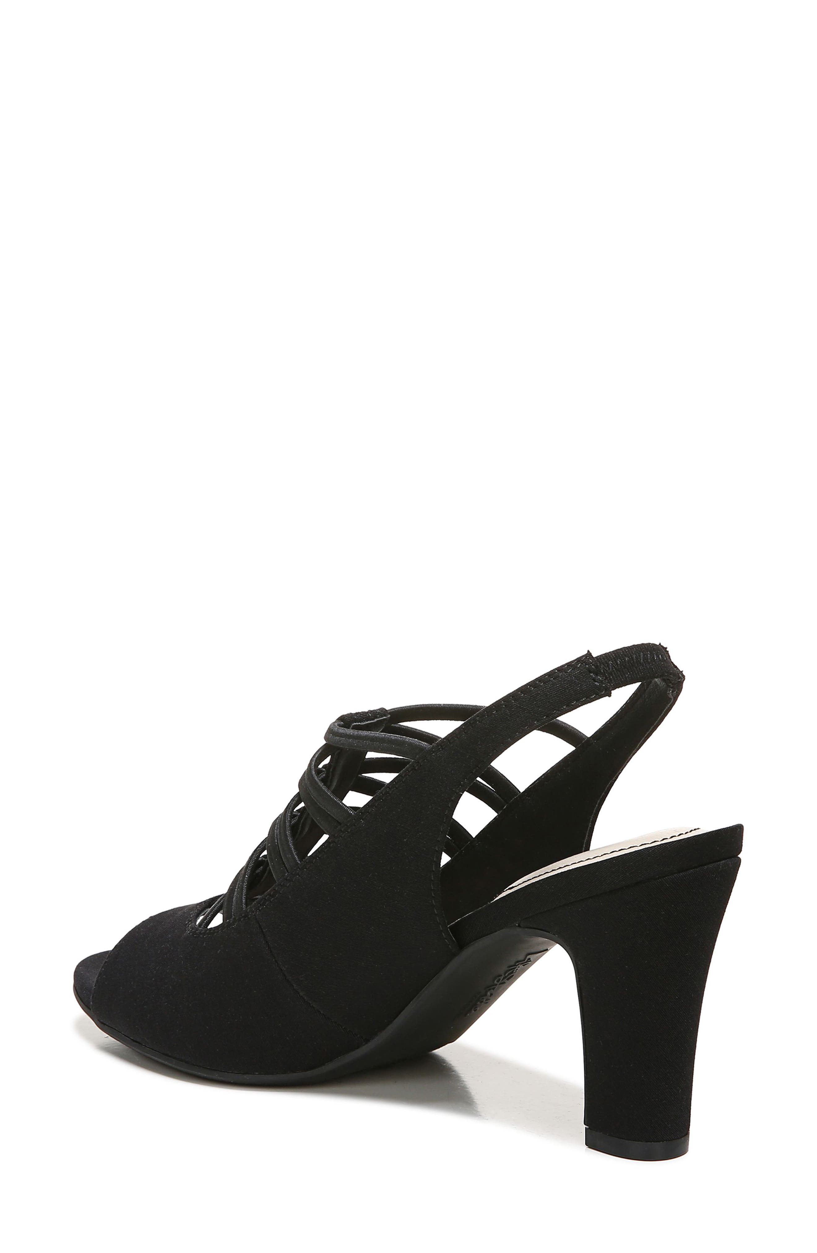LifeStride Cabaret Slingback Sandal, Alternate, color, Black Fabric
