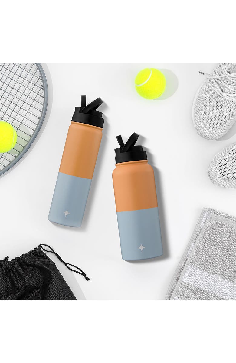 JoyJolt Stainless Steel Lidded Water Bottle, Alternate, color, Orange/ Blue