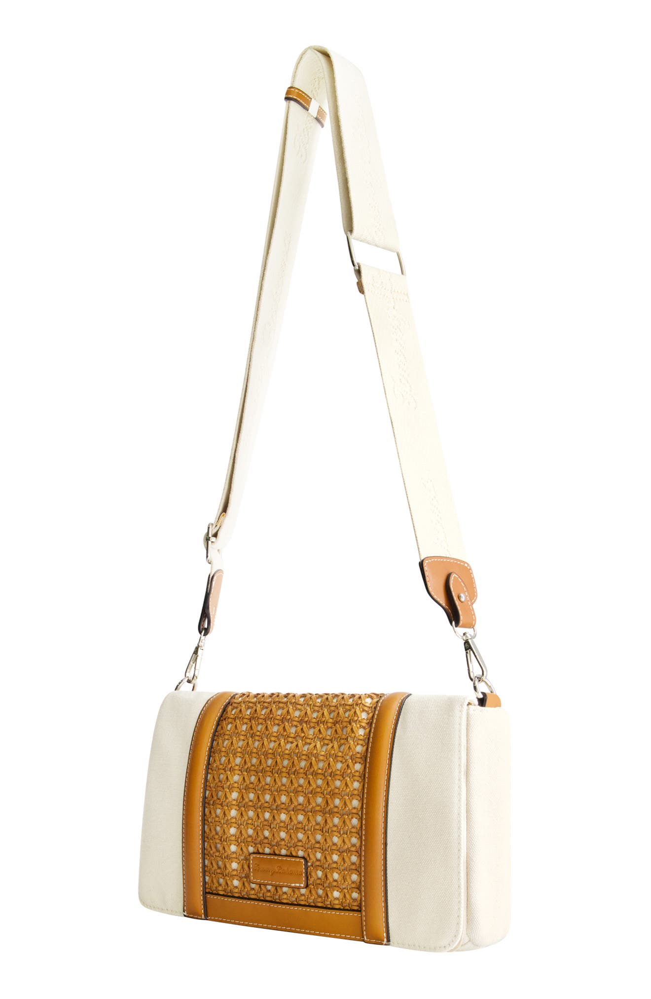 Tommy Bahama Woven Flap Crossbody Bag, Alternate, color, Brown